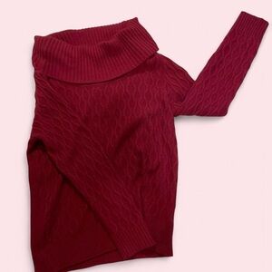 GNW Deep Red Cowl Neck Sweater